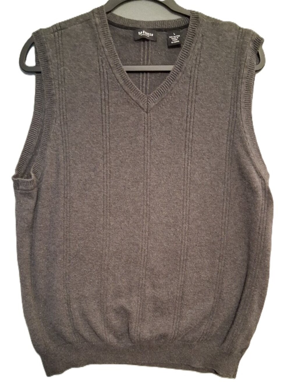 Men's Van Heusen Sweater Vest Size Large Grey Golf Menswear Preppy Quiet Luxury